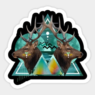 Geometric Deer Sticker